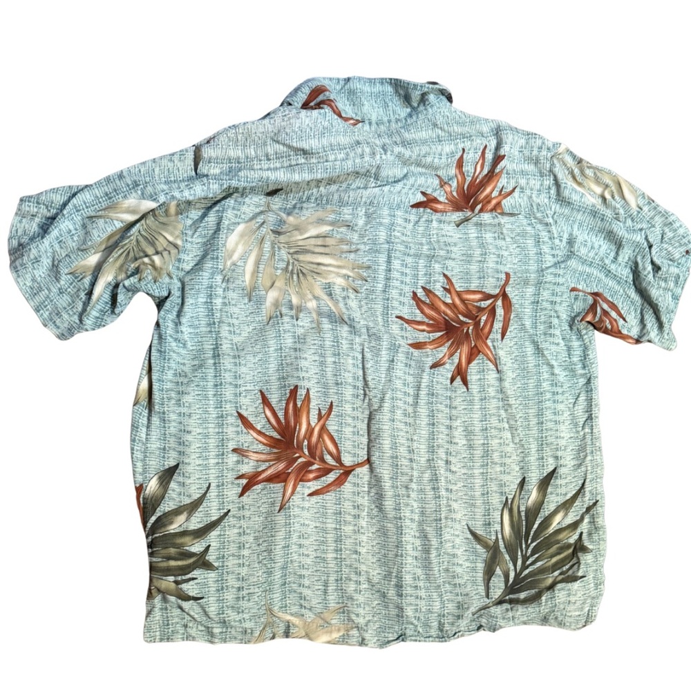 Resort Style Tropical Button Up Shirt Mens XL‎ Silk Blend Palm Print Island Wear - Picture 3 of 9